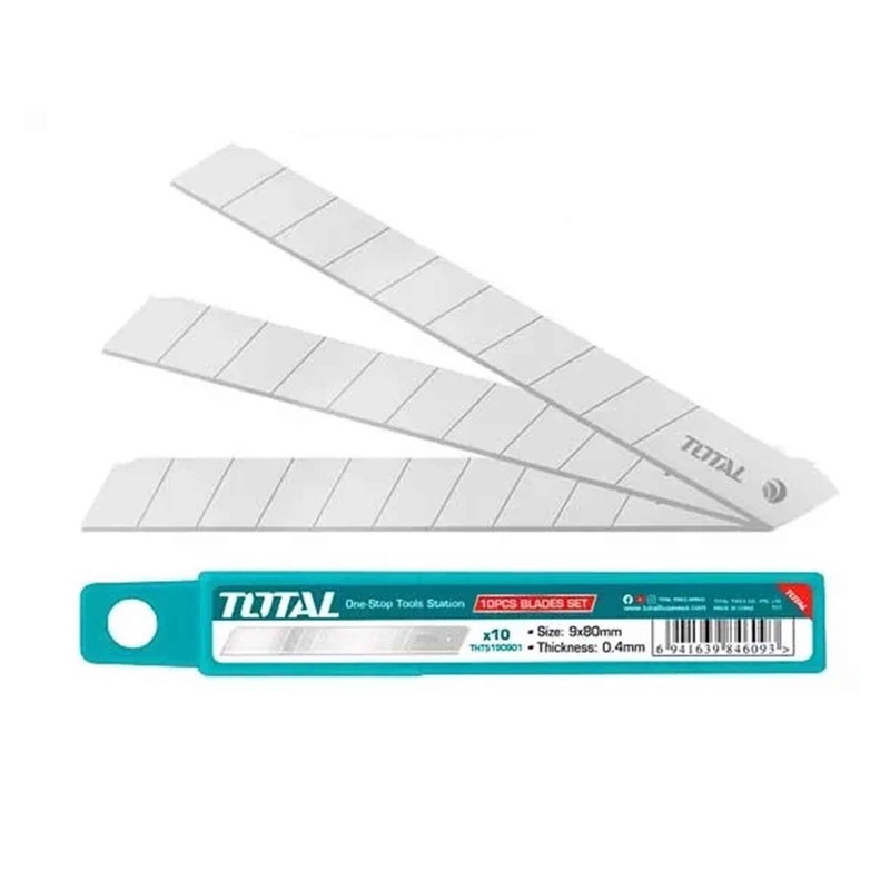 Hộp 10 lưỡi dao rọc giấy size nhỏ 9x80mm TOTAL THT5190901