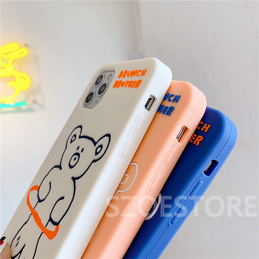 Cartoon Cute Hula Hoop Bear Pendant Soft Silicone Phone Case Cover for Huawei Nova3 Nova3i Nova4 Nova5T Nova7 Nova7SE Nova7i Mate30 Mate30Pro Mate20 Mate20Pro Honor 8X Honor 10 Honor 7X Honor Play Honor 10lite