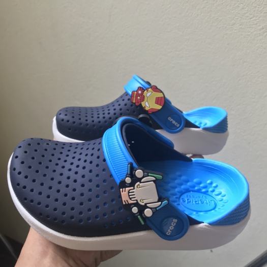 Dép cross literide cho bé trai và bé gái quai ngang greed xanh navy xanh  dương hàng  xuất đi full box