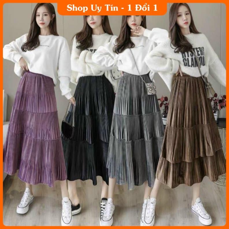 [GIÁ TỐT] chân váy dập ly 3 tầng dài xinh đẹp -IB | BigBuy360 - bigbuy360.vn