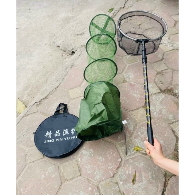 ComBo Vợt Xúc Cá 1,5m và Túi Đựng