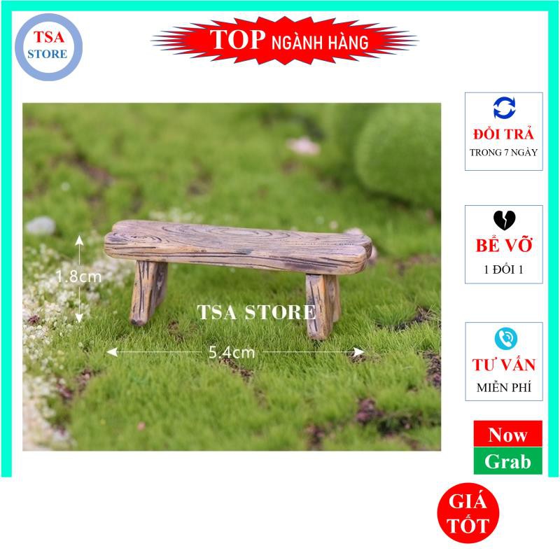 Phụ kiện tiểu cảnh terrarium Ghế gỗ trang trí tiểu cảnh/chậu cây mini/hồ cá/bonsai/hòn non bộ/sen đá/xương rồng