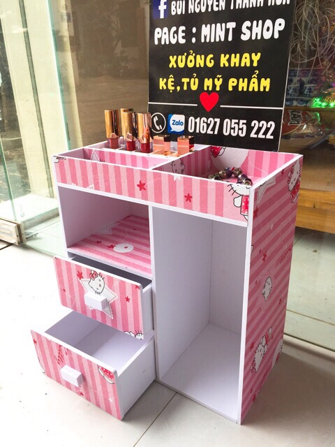 Tủ mini hello kitty sọc kệ mỹ phẩm