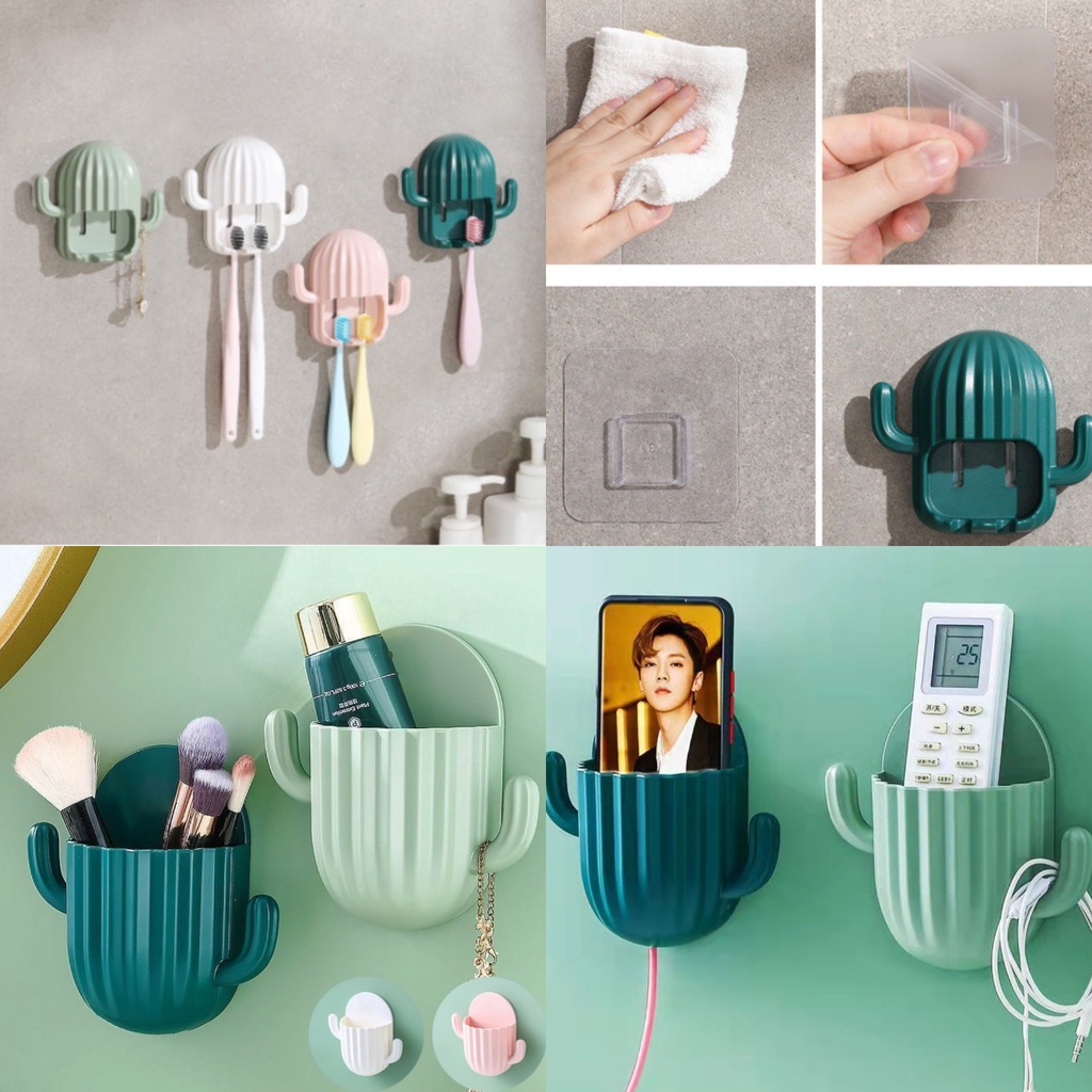 Giá Để Bàn Chải Đánh Răng Đa Năng Hình Cây Xương Rồng Đáng Yêu
