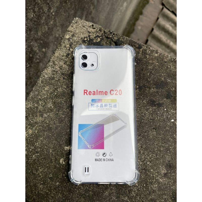 Ốp lưng cho Oppo Realme C11/C12/C20/C25 chống sốc trong suốt có gờ nhô cao 4 góc.