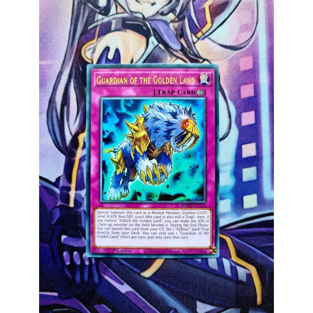 Thẻ Bài Yugioh Trap Guardian of the Golden Land - MGED-EN126 - Rare 1st Edition