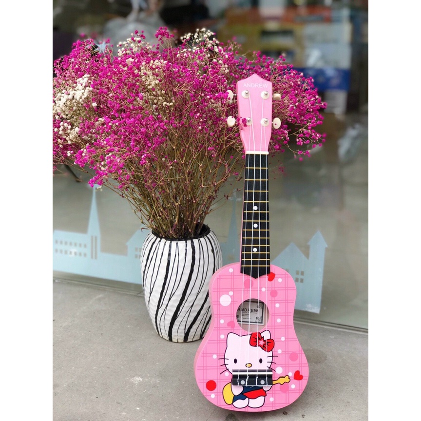 Đàn ukulele soprano 21’ hình dễ thương Andrew tặng pick và gt tự học