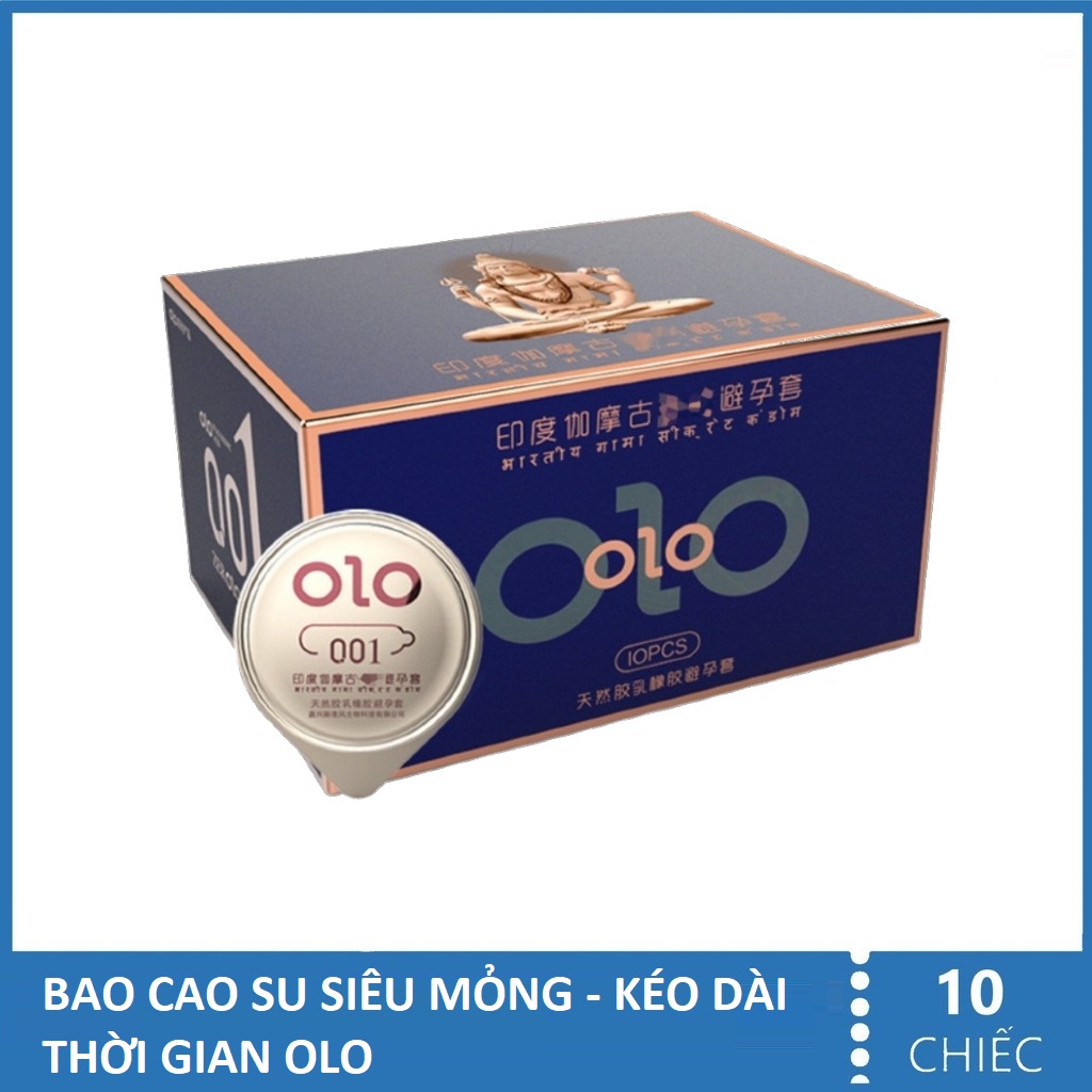 Bao cao su OLO 0.01 Siêu mỏng nhiều gel bôi trơn kéo dài thời gian - 10 chiếc