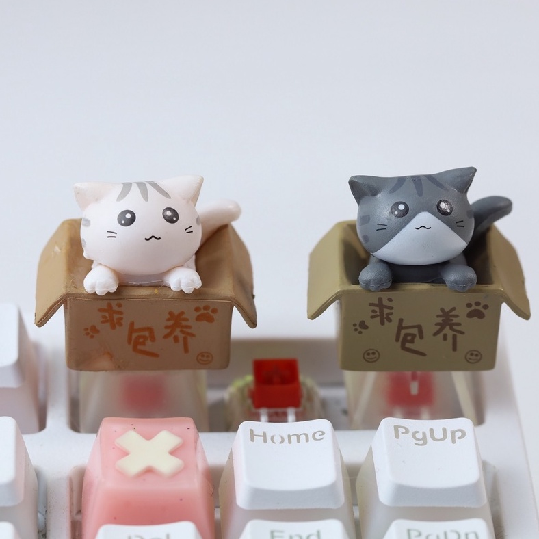 Keycap mèo xuyên led siêu đẹp, Nút bàn phím mèo dễ thương cho bàn phím cơ