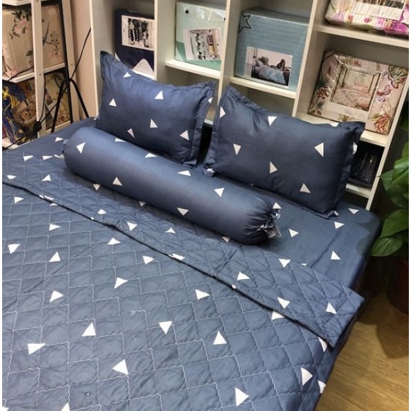 Vỏ gối ôm cotton poly 35x100cm💝mẫu tam giác ghi