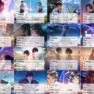 Nhãn vở anime your name 16 nhãn vở