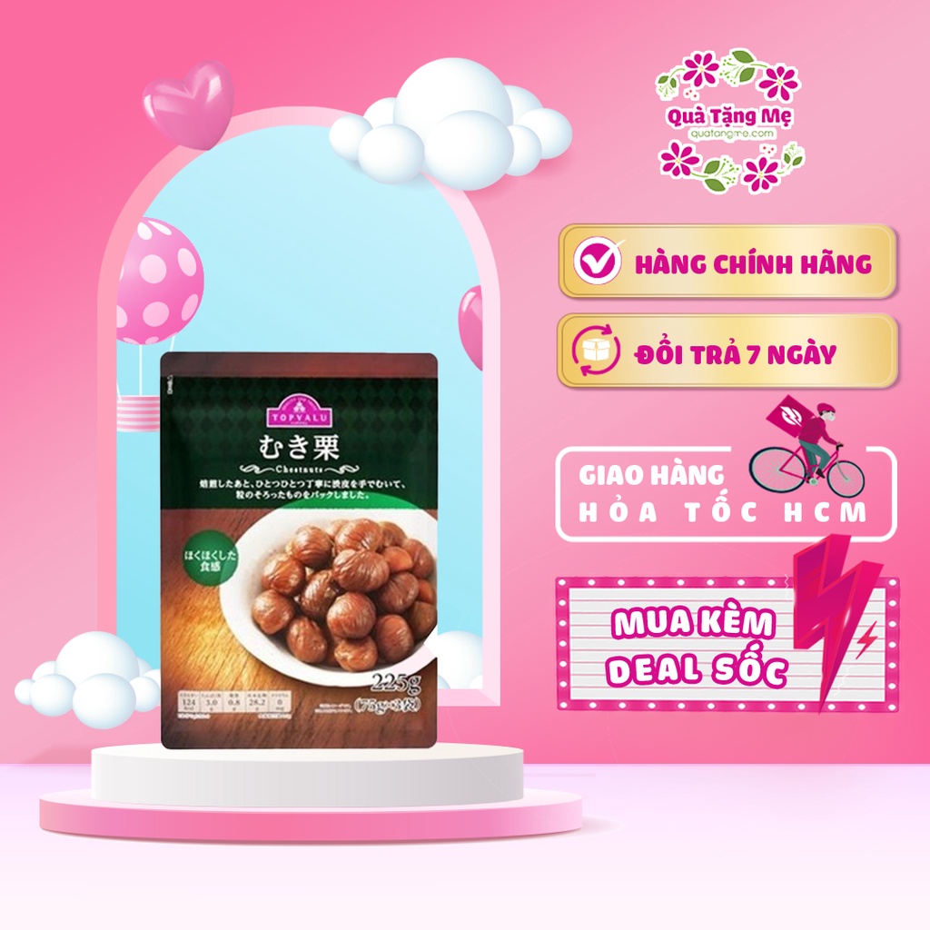 Hạt dẻ sấy khố bóc vỏ Topvalu Nhật Bản 225g thơm ngon - QT070