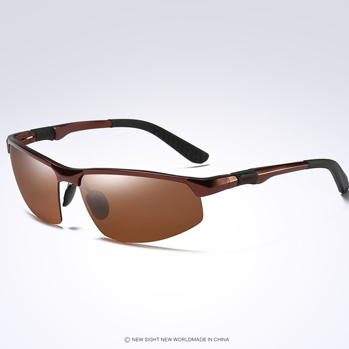Mắt kính nam polarized phân cực chống chói, chống tia UV400, gọng nhôm magie khớp bản lề lò xo - MK1818