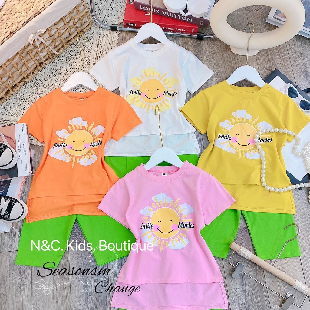 Bộ cộc tay quần lỡ cho bé gái.