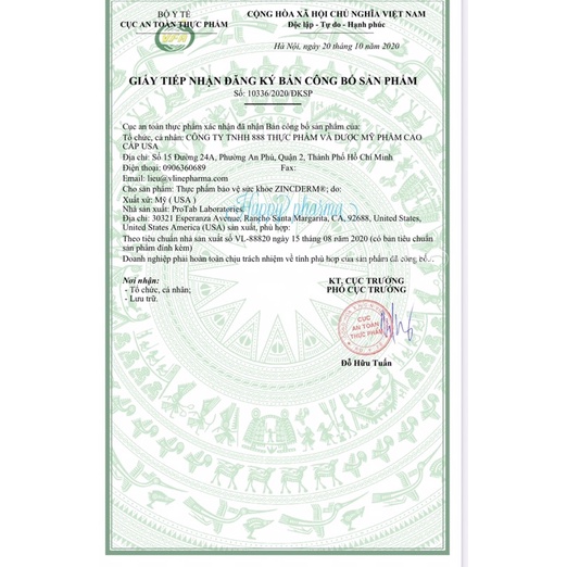 ZinCderm - Hỗ trợ làm đẹp da, tóc, móng