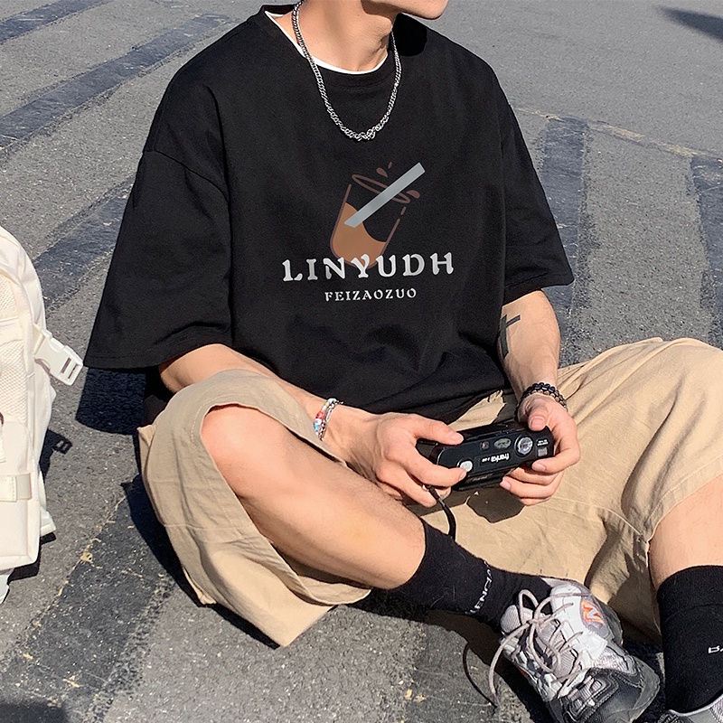 Áo thun tay ngắn dáng rộng phong cách Hàn Quốc năng động thời trang mùa hè mới 2021 dành cho cặp đôi