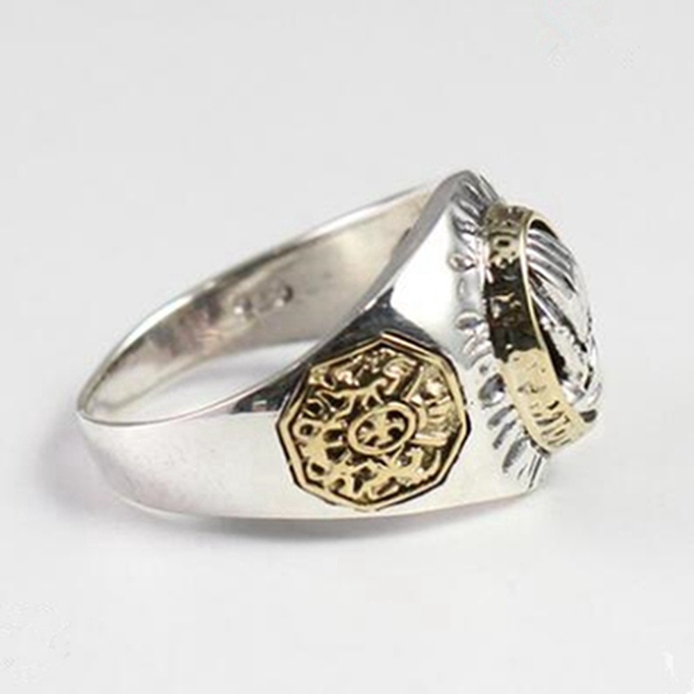 Gothic Prayer Hands Ring Two-tone, Lucky Ring Aksesoris Perhiasan Punk Pria Dan Wanita