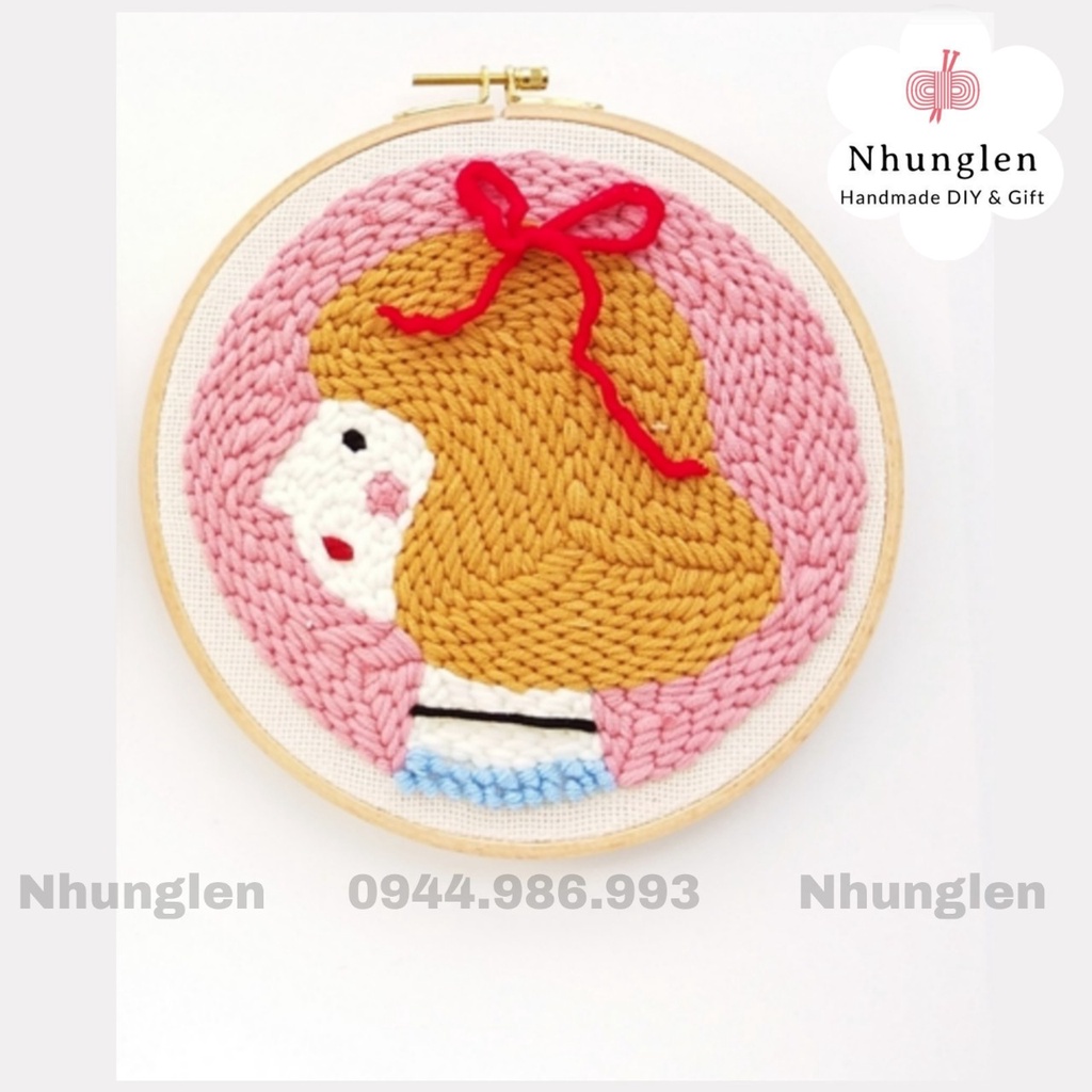 DIY Bộ Thêu Len Xù Hình Người Nam Nữ - Punch Needle Decor -  Qùa Tặng Handmade Ý Nghĩa