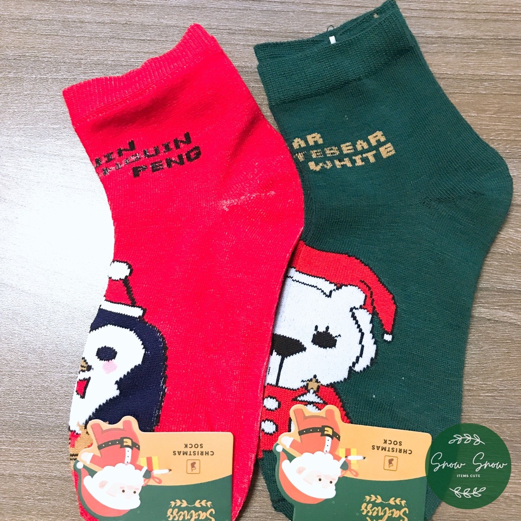 Set 5 tất vớ noel - Tất cao cổ hình Giáng sinh/Noel cực dễ thương chất mềm đẹp cho cả nam và nữ