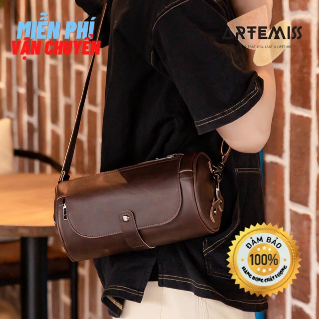 Túi bao tử nam ⚡FREESHIP⚡da hình trống hiện đại độc lạ, ngầu Lịch lãm, phong cách, bền đẹp BH 12t Tặng Vớ nam Z7B8