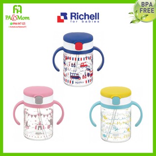Cốc ống hút tay cầm Richell 200ml