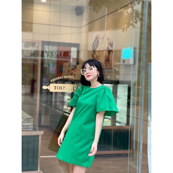 LIIN - Đầm dáng suông nữ trơn phối tay điệu tiểu thử, nữ tính | BigBuy360 - bigbuy360.vn