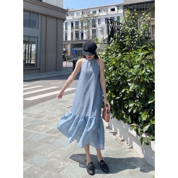 Váy yếm tơ buộc nơ lưng | BigBuy360 - bigbuy360.vn