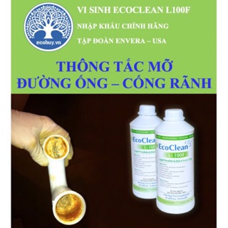 EcoClean L100F - Xử lý thông tắc dầu mỡ - Chế phẩm vi sinh EcoClean L-100 F - Xử lý mỡ bám đường ống