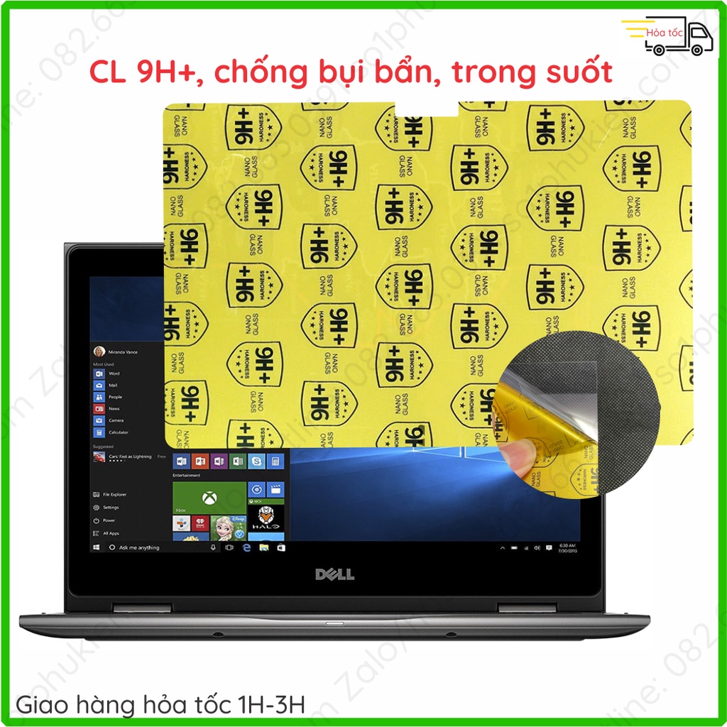 Dán cường lực Laptop Dell Inspiron 13 inch 5379 nano kính trong suốt, chống vân tay, bảoinch