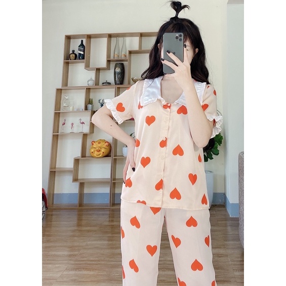 Bộ Pijama Tiểu Thư Tay Ngắn Quần Dài