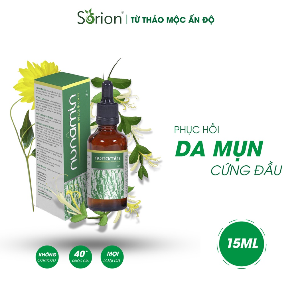 NUNAMIN SERUM 15ML - Cho da Mụn cóc, Mụn cơm, Mắt cá chân, Chai chân, Mụn thịt, Mụn ruồi chiết suất từ thảo mộc Việt