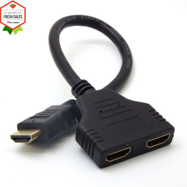 2 Port HDMI Splitter 1 In 2 Out Male to Femal Video Cable Adapter hdmi Switch Converter For Audio TV DVD