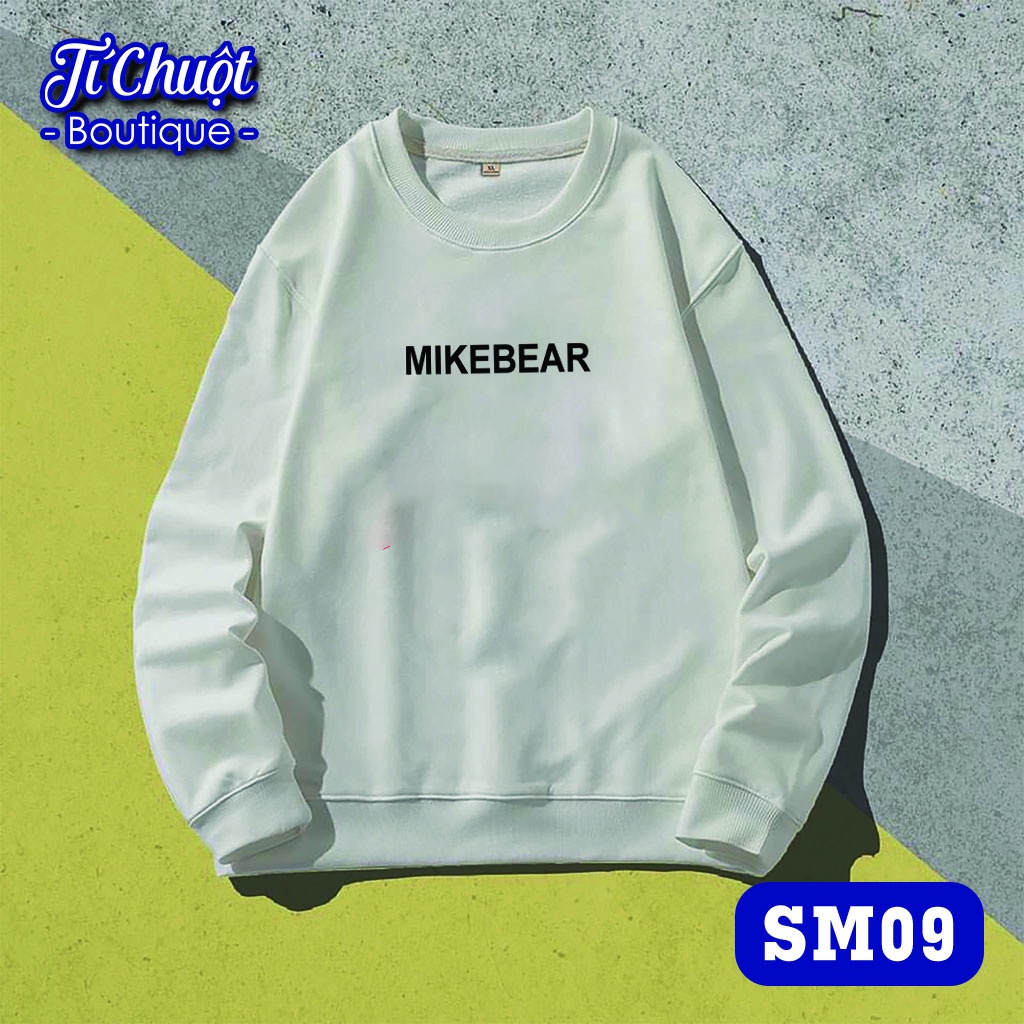 Áo sweater mikenco mikebear, áo tay dài nỉ bông mikebear nam nữ form rộng thu đông - Tí Chuột Studio