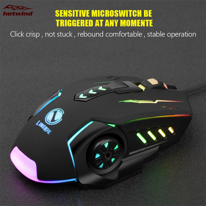 Chuột Chơi Game Hw V7 3600dpi 6 Nút Bấm Có Đèn LED Nhiều Màu