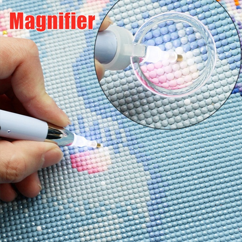Bút đính đá có đèn LED 2 chế độ tự làm tranh đính đá 5D chuyên dụng