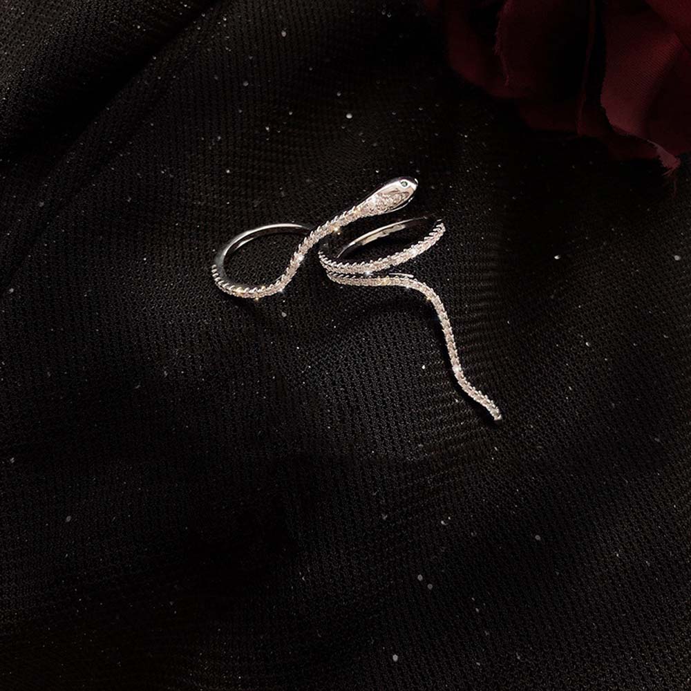 Nhẫn hở hình rắn phong cách retro thời trang dành cho nữ