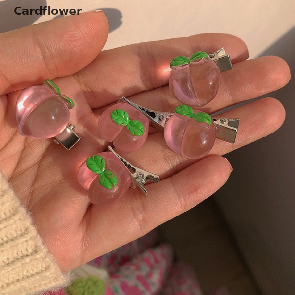 Set 5 kẹp tóc mini hình nơ/ đào/ trái tim/ hoa hồng/ hoa dễ thương cho bé gái