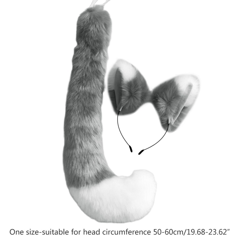 Đuôi Bông Hóa Trang Nhân Vật Anime Tai Sói Màu Sắc Tương Phản