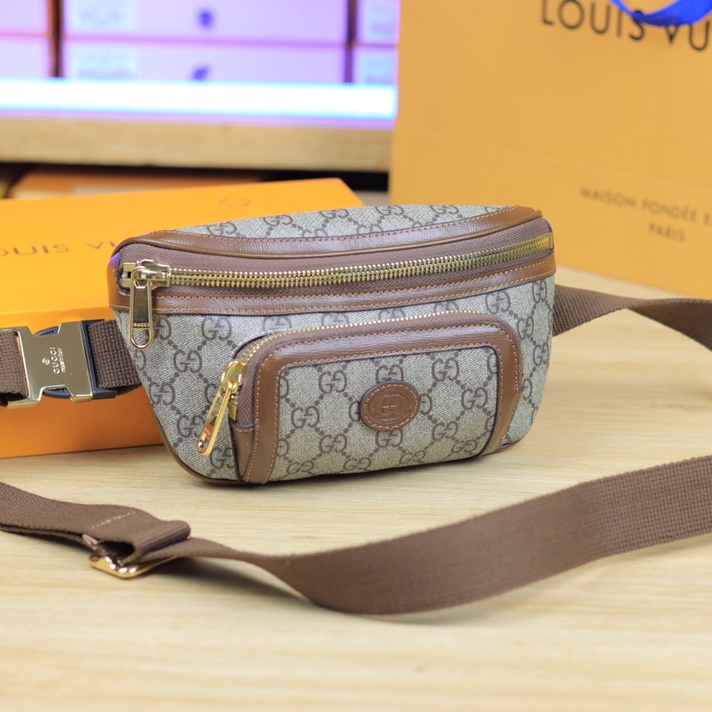 Túi bao tử đeo chéo đeo bụng Unisex G88013 có 3 màu chất liệu da cao cấp size 20x12x6cm