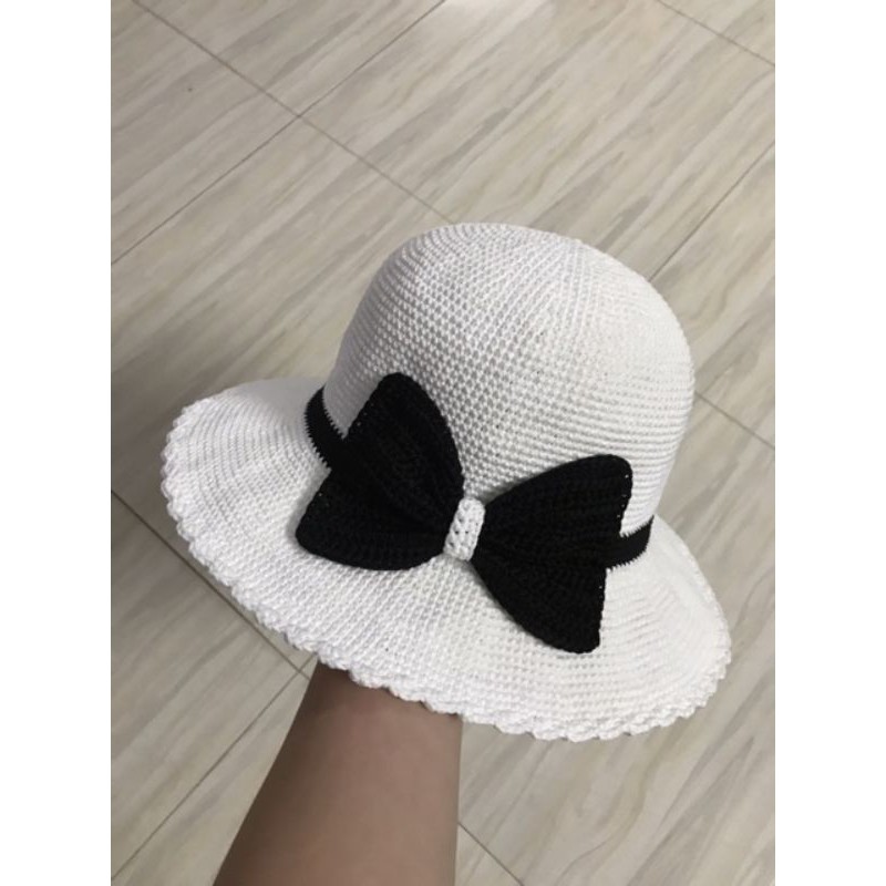 Mũ vành đi biển cho mẹ và bé, mũ hanmade