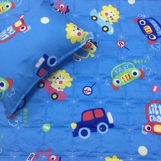 Chăn gối cho bé đi học chất cotton 100%