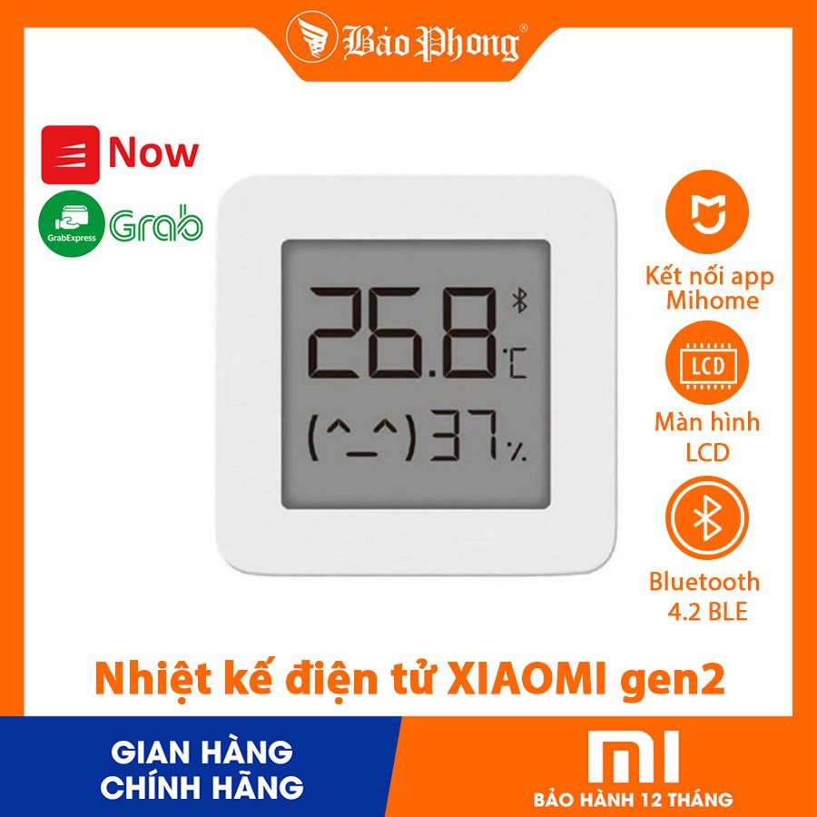 Nhiệt kế điện tử XIAOMI sensor 2 kết nối nhà thông minh điện thoại màn hình LCD nhỏ gọn chính xác đo nhiệt độ ẩm xịn rẻ