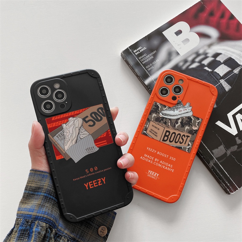 Ốp điện thoại silicon TPU viền thẳng in logo YEEZY cho iPhone 7 Plus X XR 11 Pro Max 13 Pro Max XS 8 Plus 12 Pro Max