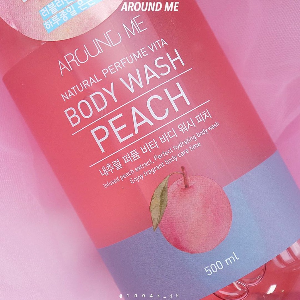 Sữa Tắm Around Me Hương Nước Hoa Dưỡng Ẩm Cơ Thể Hương Đào Vita Body Shower Wash Peach 500ml