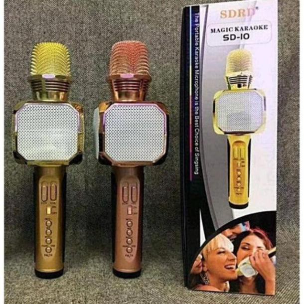 Mic hát karaoke bluetooth SD10 (Mic SD08-SD17-SD18-YS90-YS91-YS92-YS93-YS95-L698)  3 in 1 loa to Mic Bass cực chuẩn