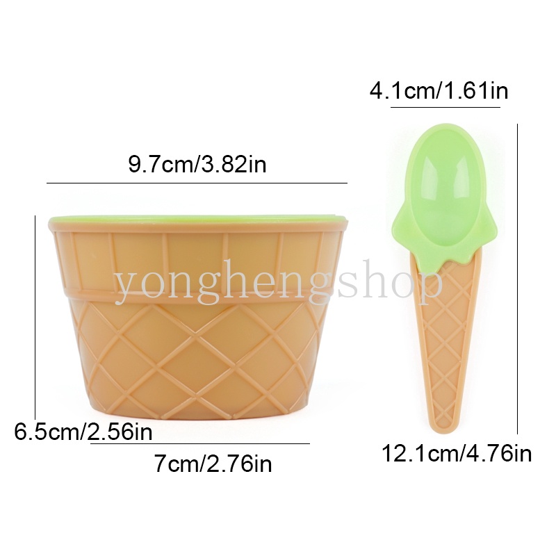 Bộ Tô Và Muỗng Ăn Kem Hình Que Kem Dễ Thương Có Thể Tái Sử Dụng