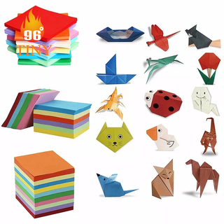 Giấy gấp origami hình vuông, bộ 100 tờ nhiều màu sắc, kích thước: 7x7 cm 10x10 cm 12x12 cm 15x15 cm 17x17 20x20 25x25 cm