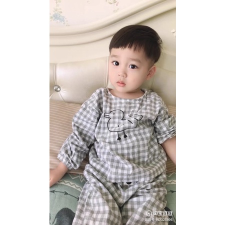 Vải xô muslin 2 lớp caro xám