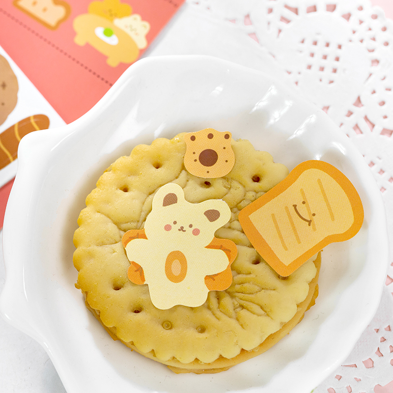 Set 2 nhãn dán trang trí tập sách thủ công với họa tiết hoạt hình đáng yêu đa năng