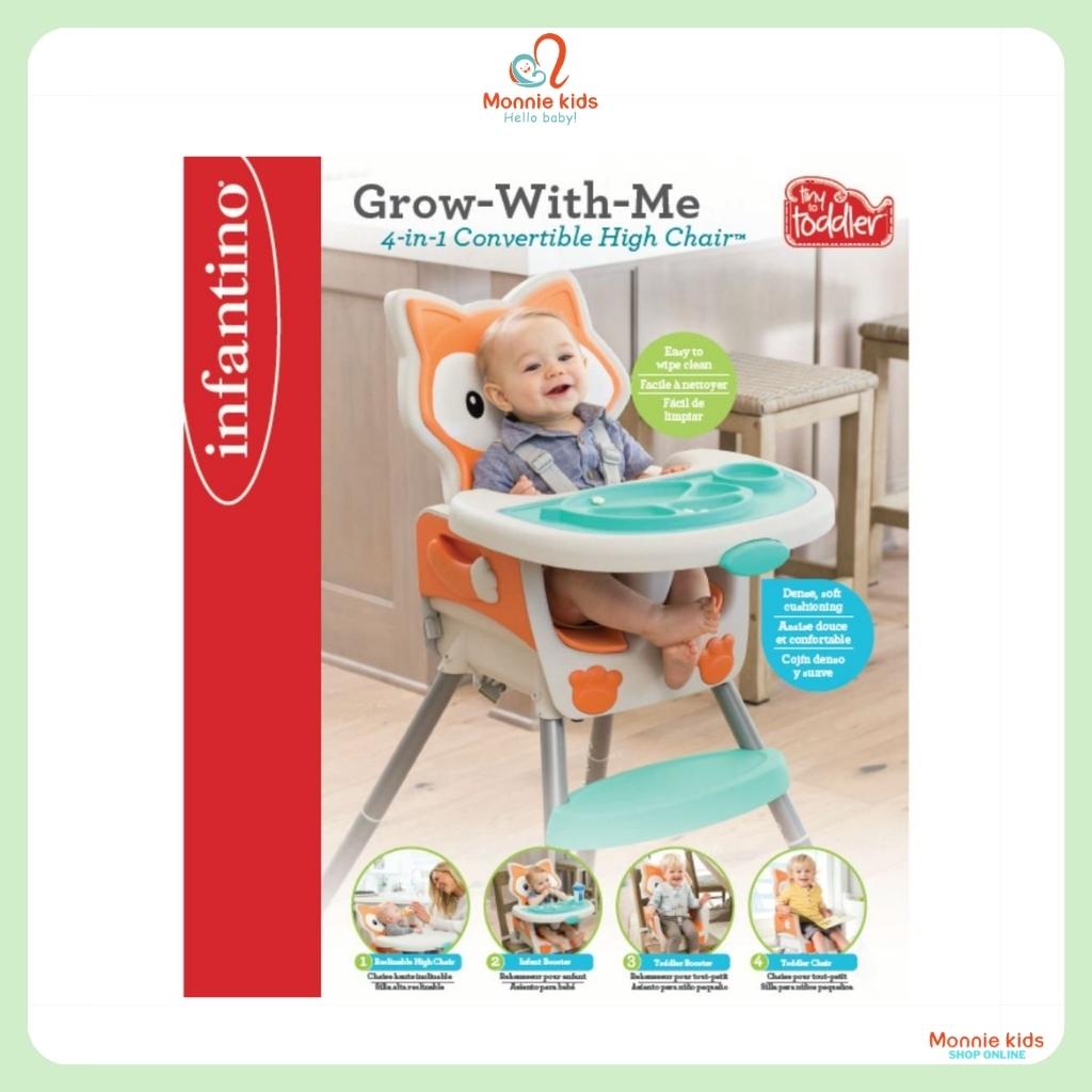 Ghế ngồi ăn dặm di động Infantino Grow with me 4 in 1, bàn ăn đa năng cho bé - Monnie Kids